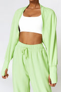 Open Front Long Sleeve Cropped Active Outerwear