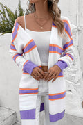 Striped Dropped Shoulder Cardigan