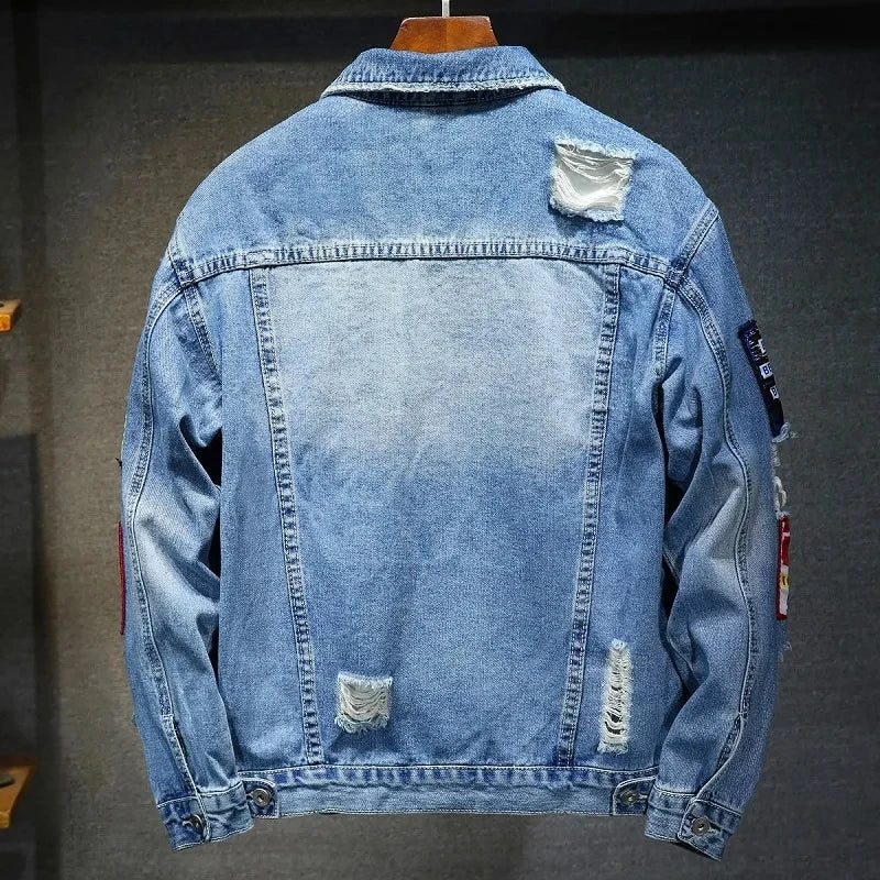 Men's Loose Fit Streetwear Denim Jacket