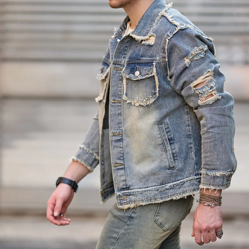 Men's Autumn Streetwear Slim Fit Denim Jacket