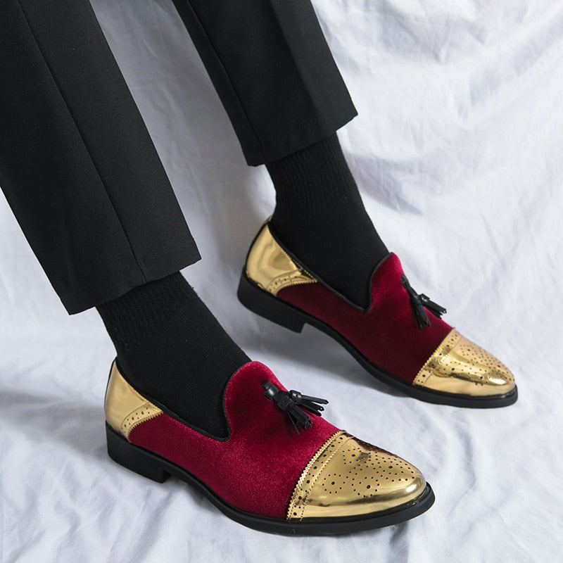 JM Men's Formal Stylish Handmade Velvet Loafers