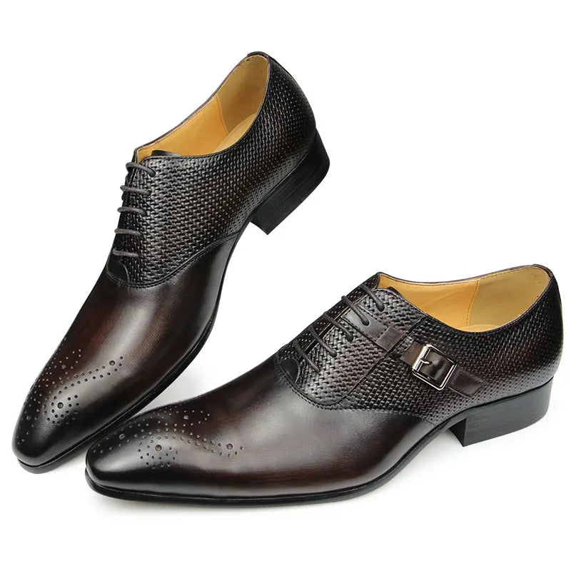 Men's Two Tone Luxe Genuine Leather Oxford Shoes