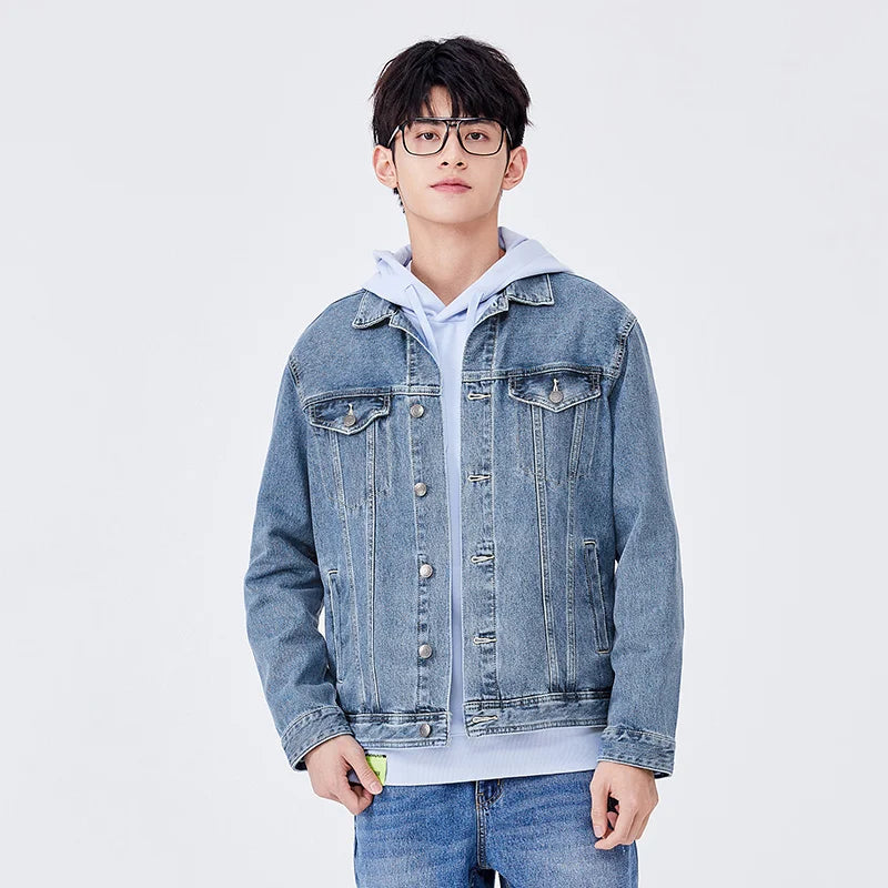 SEMIR Men's Korean Retro Denim Jacket