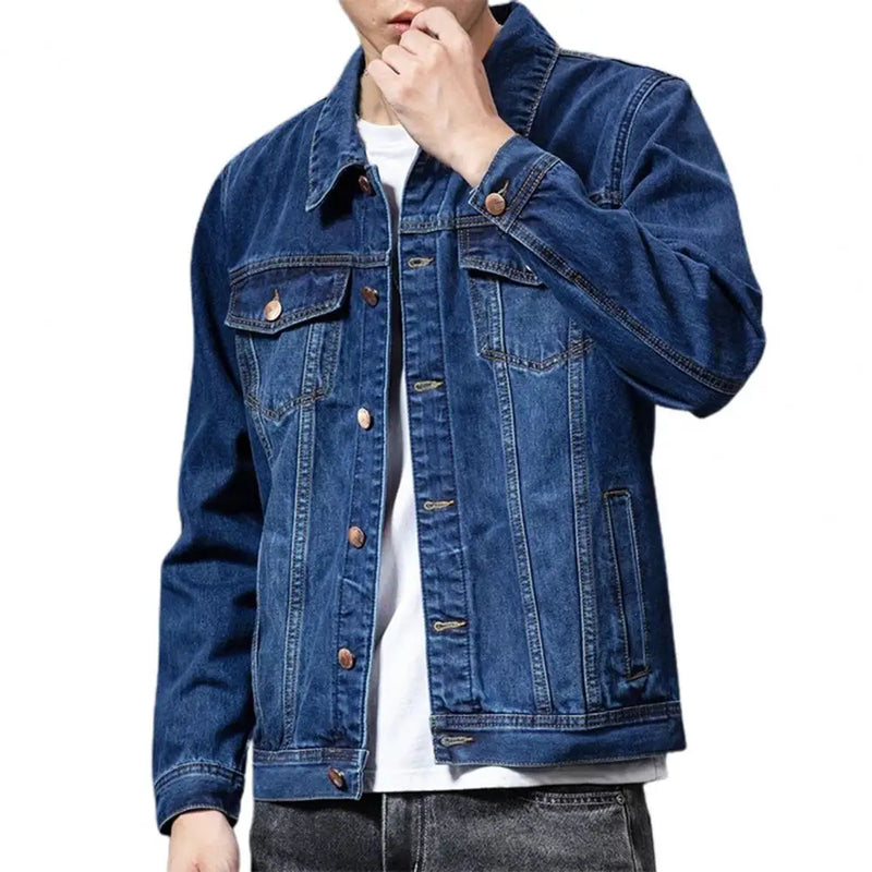 Men's Spring Turn-Down Collar Denim Jacket