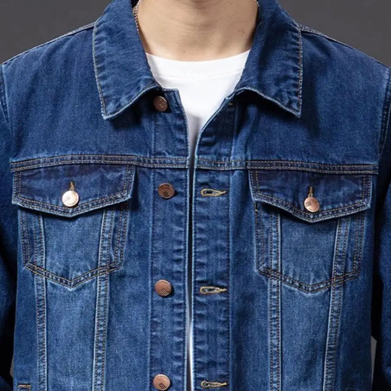 Men's Spring Turn-Down Collar Denim Jacket