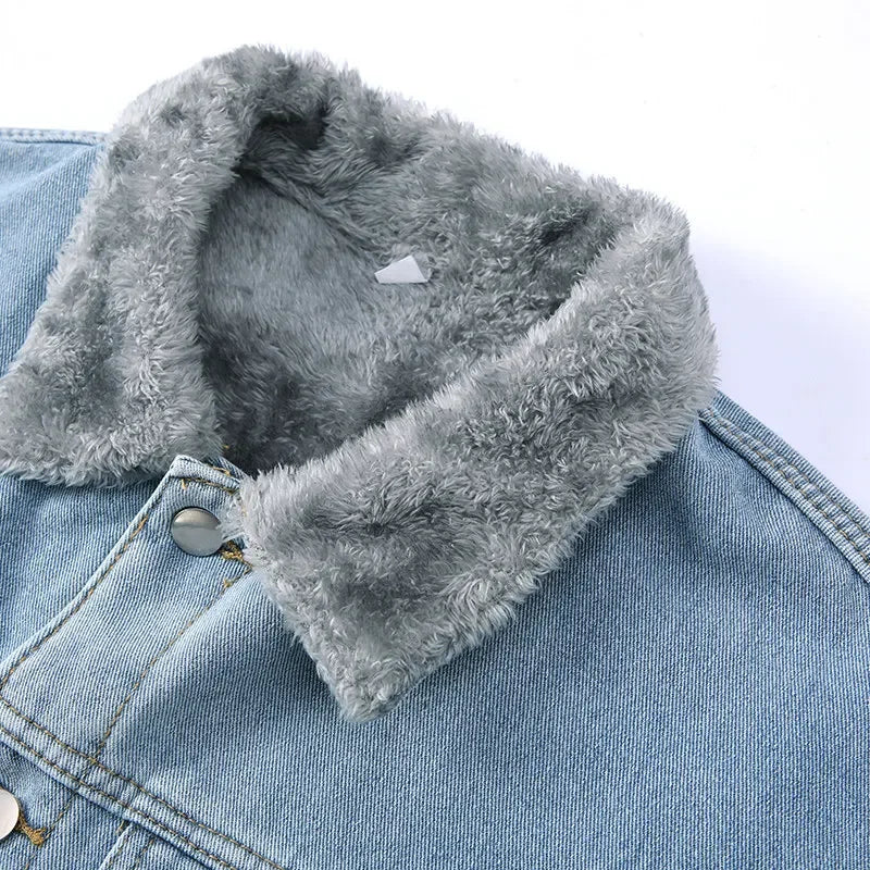 Men's Winter Thick Fleece Lined Denim Jackets