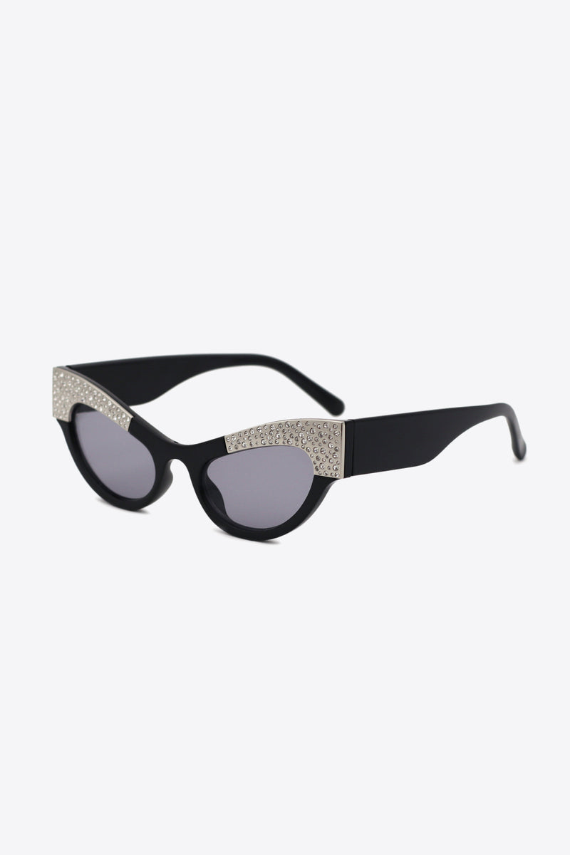 Gafas de sol tipo ojo de gato con ribete de diamantes de imitación UV400