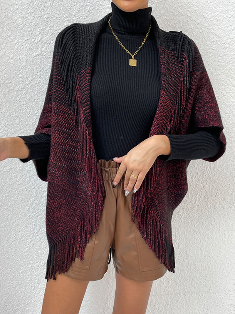 Fringe Detail Long Sleeve Cardigan