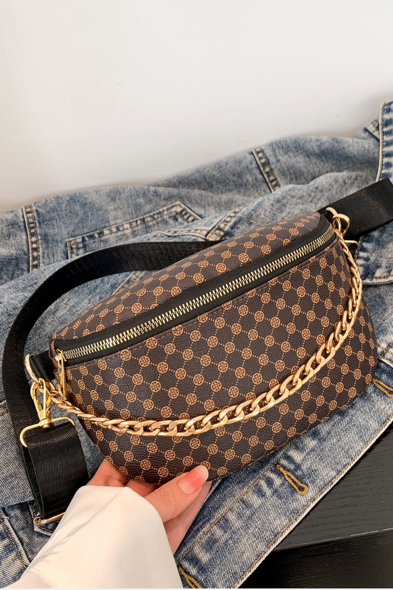 Printed PU Leather Sling Bag