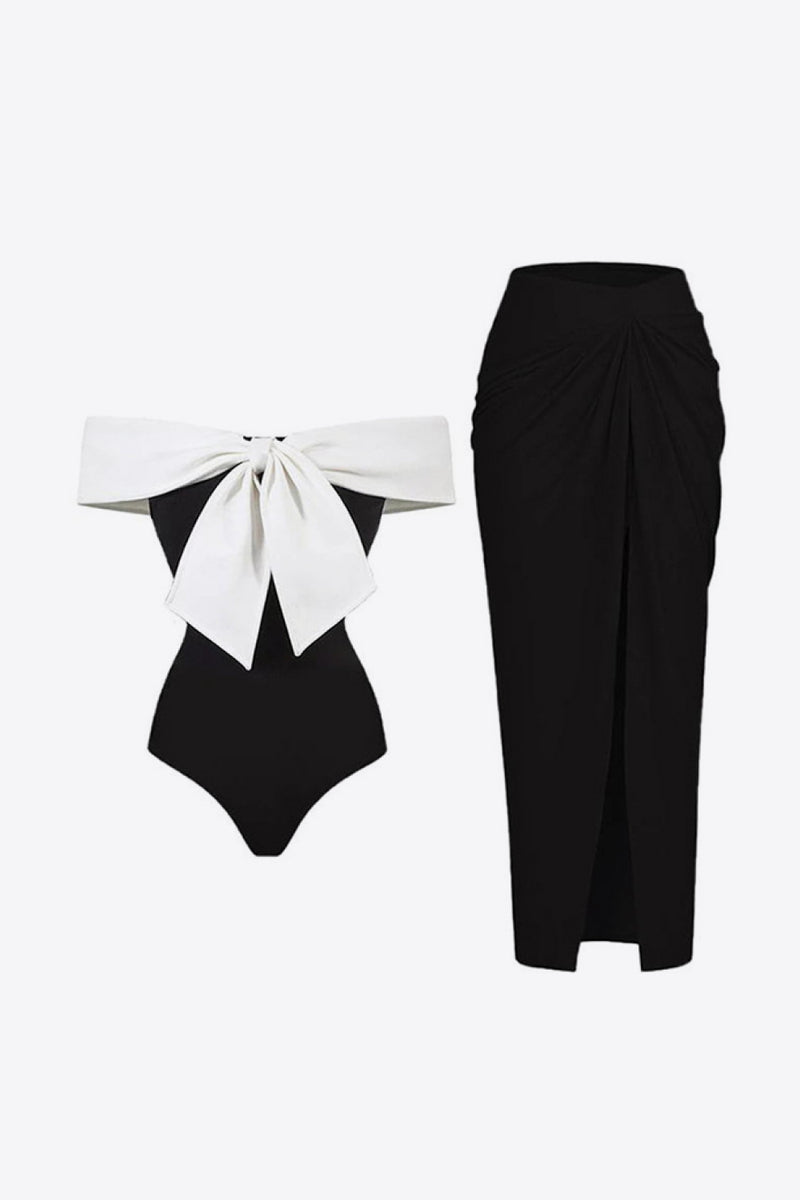 Contrast Bow Detail Two-Piece Swim Set