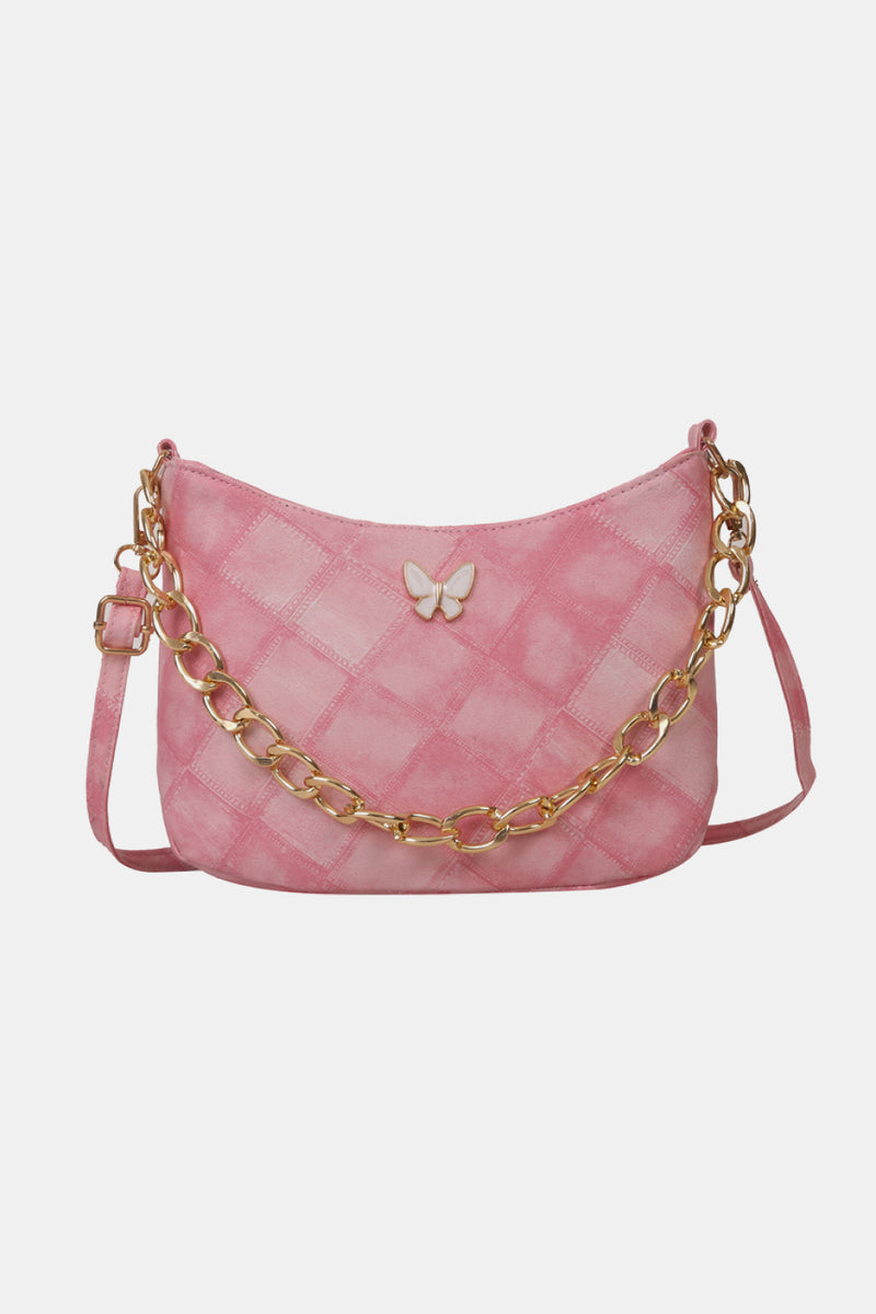 Butterfly Decor PU Leather Shoulder Bag