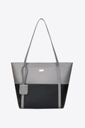 Two-Tone PU Leather Tote Bag