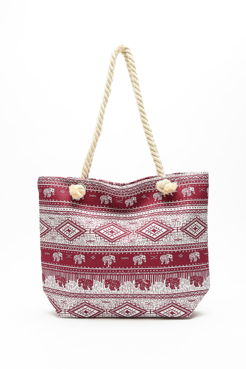 Justin Taylor Printed Tote with Rope Handles