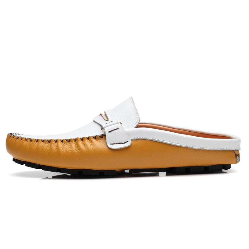 Men's Faux Leather Italian Style Backless Loafers