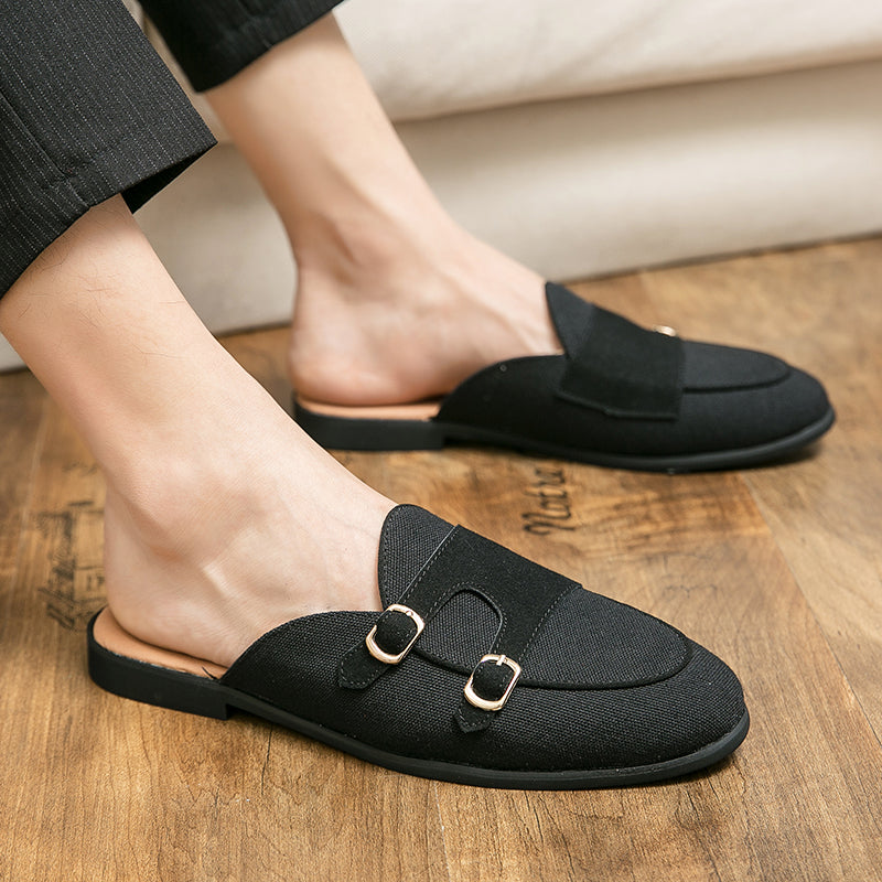 KAR Men's Casual Smooth Backless Loafers