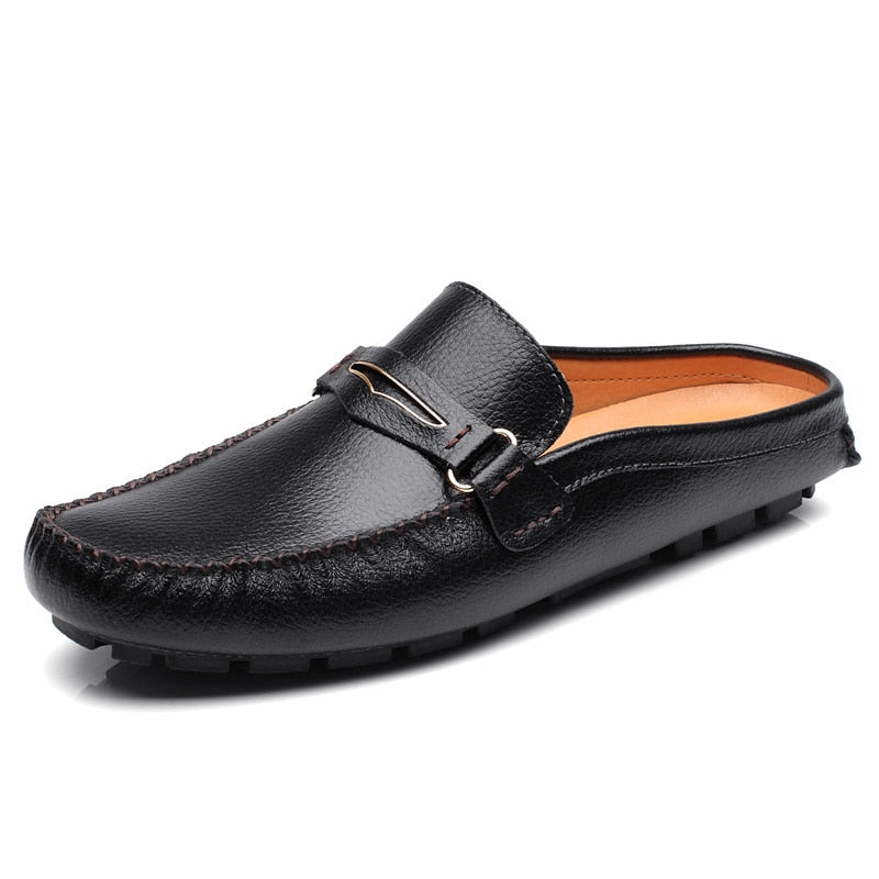 Men's Faux Leather Italian Style Backless Loafers