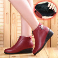 Women's Winter Zip Up Wedges Boots