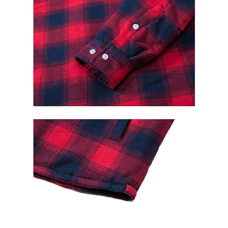 VAC Men's Thick Flannel Plaid Casual Jacket