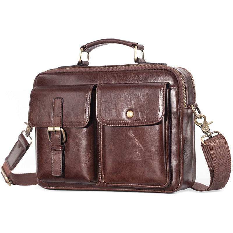 Men's Luxury Genuine Leather Business Briefcase Bag