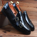 PHEN Men's PU Leather Buckle Detail Wedding Loafers
