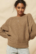 A Ribbed Knit Sweater - AM APPAREL