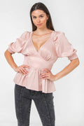 A Solid Sateen Top - AM APPAREL