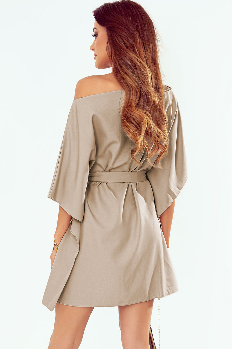 Tie Waist One-Shoulder Mini Dress