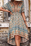 Vestido bohemio alto-bajo con espalda abierta