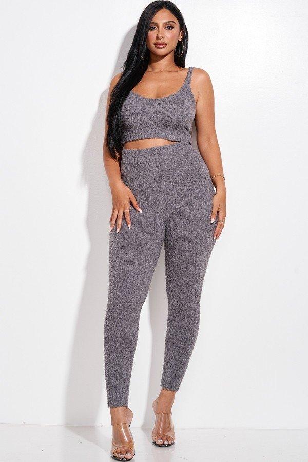 Cozy Knit Tank Top, Pants And Duster 3 Piece Set - AM APPAREL