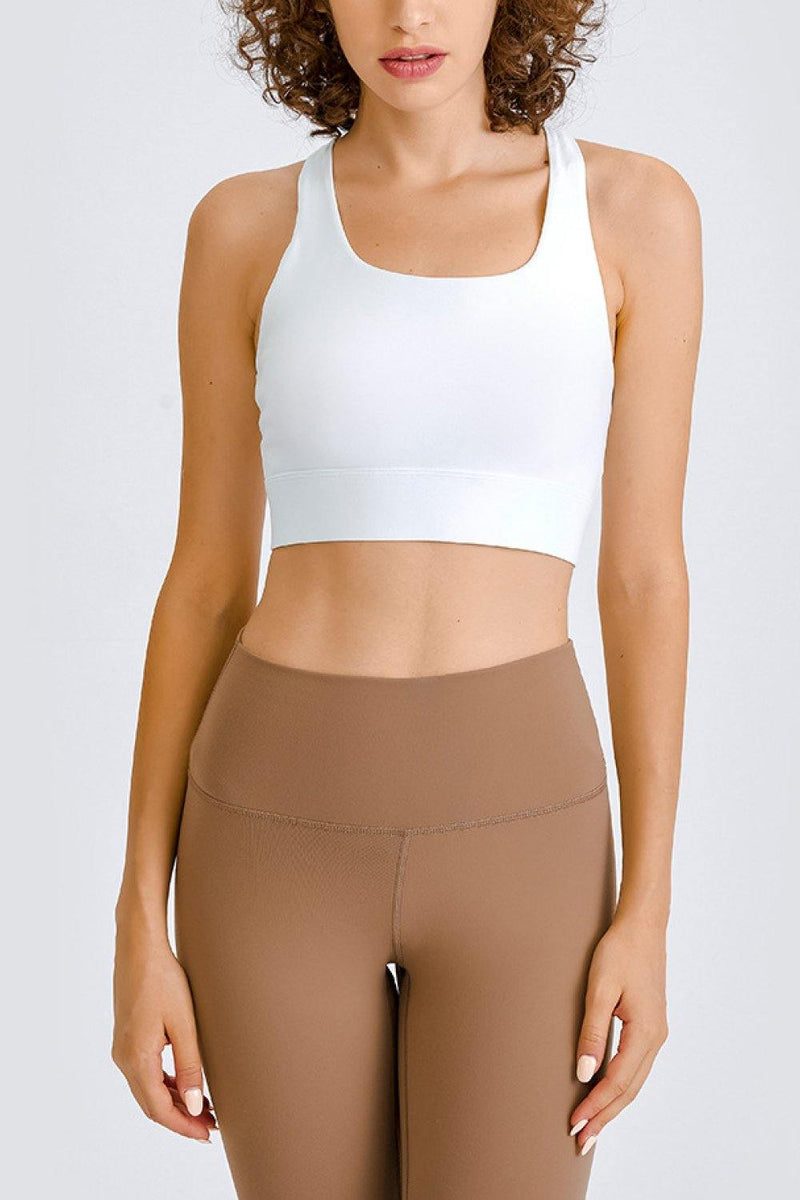 Cross Back Yoga Crop Top - AM APPAREL