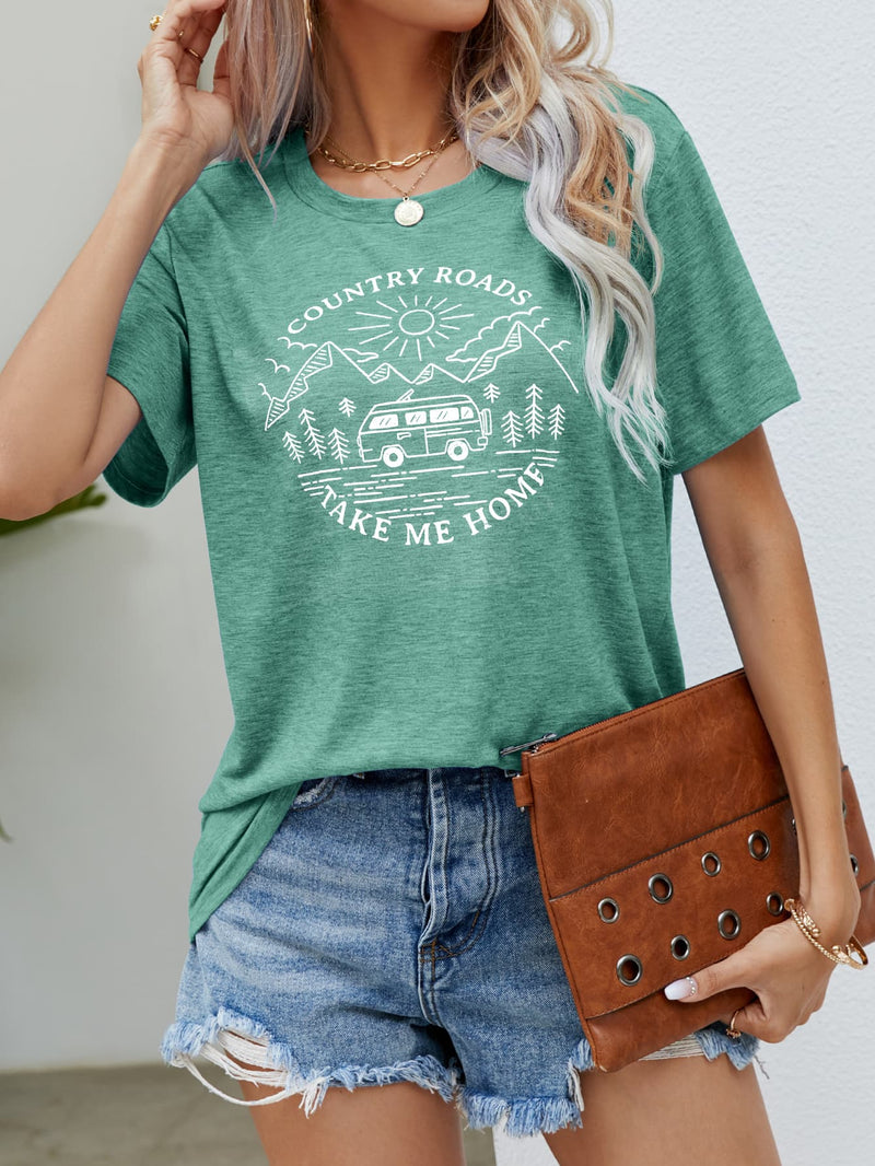 Camiseta gráfica COUNTRY ROADS LLEVAME A CASA