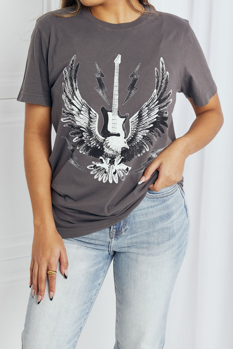 Camiseta con estampado de águila de tamaño completo de mineB