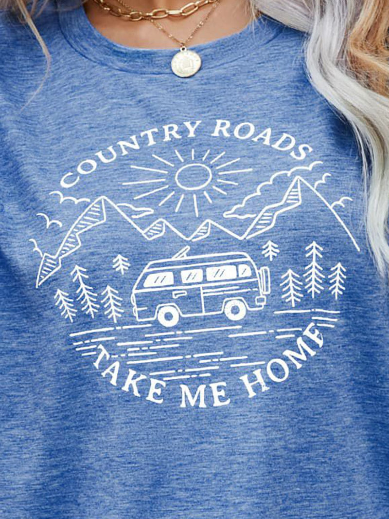 Camiseta gráfica COUNTRY ROADS LLEVAME A CASA