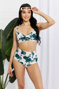 Marina West Swim Take A Dip Twist High-Rise Bikini in Forest