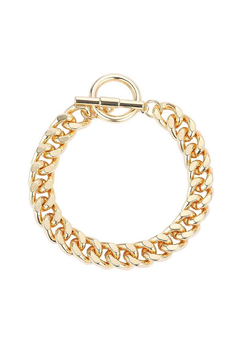 Fashion Chunky Link Chain Toggle Bracelet - AM APPAREL