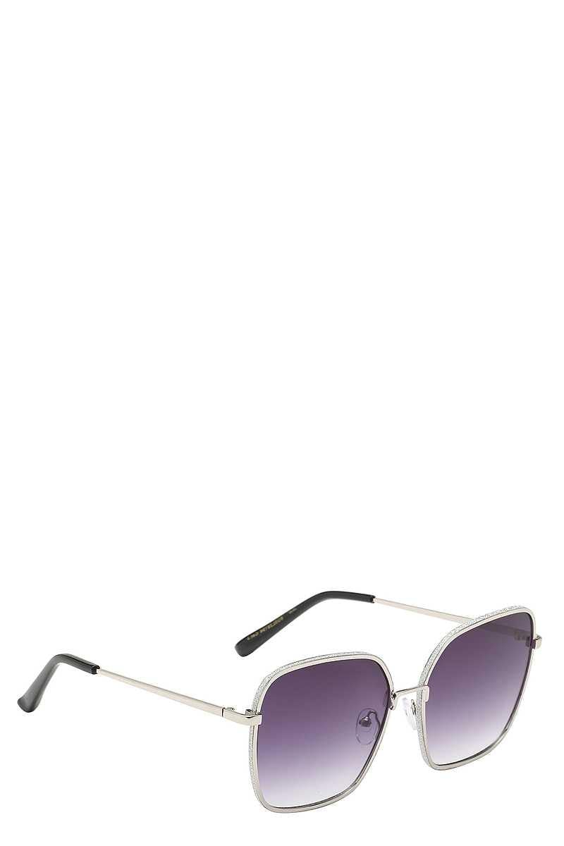 Giselle Captivating Square Metallic Wire Frame Dazzled Barrel Ladies Shades Sunglasses - AM APPAREL
