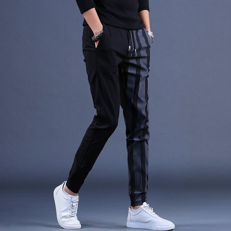 Men's Fashion Stripe Casual Joggers - AM APPAREL