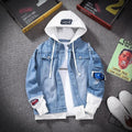 Men's Hooded Denim Streetwear Jeans Jacket - AM APPAREL