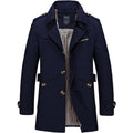 Men's Long Casual Trench Button Up Coat - AM APPAREL