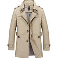 Men's Long Casual Trench Button Up Coat - AM APPAREL