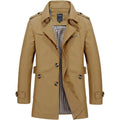 Men's Long Casual Trench Button Up Coat - AM APPAREL