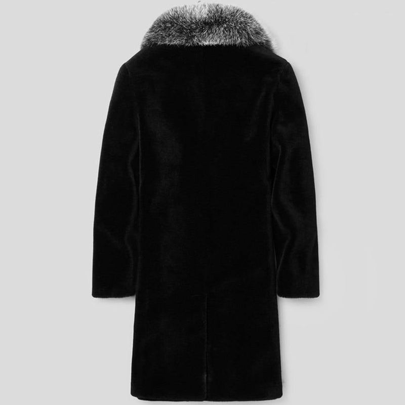 Men's Long Winter Faux Fur Coat - AM APPAREL