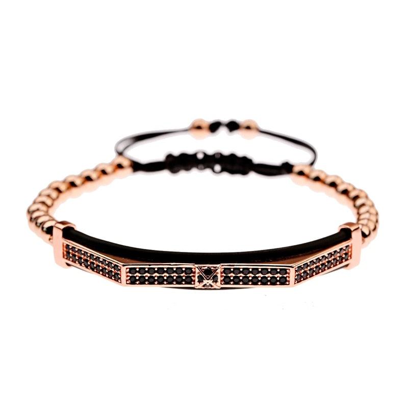 Men's Luxury Black Zircon Bracelets - AM APPAREL