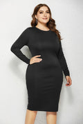 Plus Size Solid Buttoned Wrap Dress - AM APPAREL