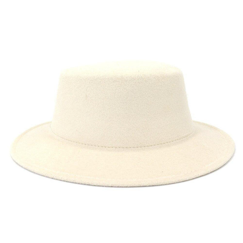 Unisex Woolen Flat Top Fedora Hat - AM APPAREL