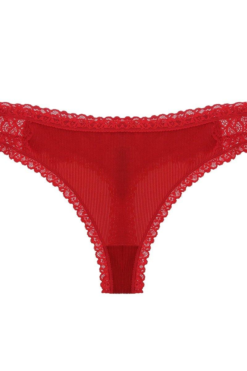Velvet And Lace Thong - AM APPAREL