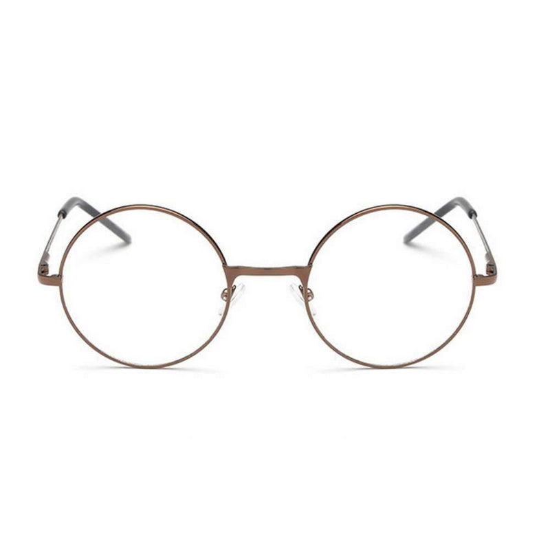 Women's Round Metal Frame Glasses With Clear Lens - AM APPAREL